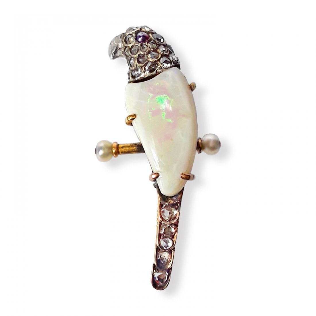 Rare TiffanyAndCo Opal Diamond Pearl Parrot Museum Pin (1 of 14)