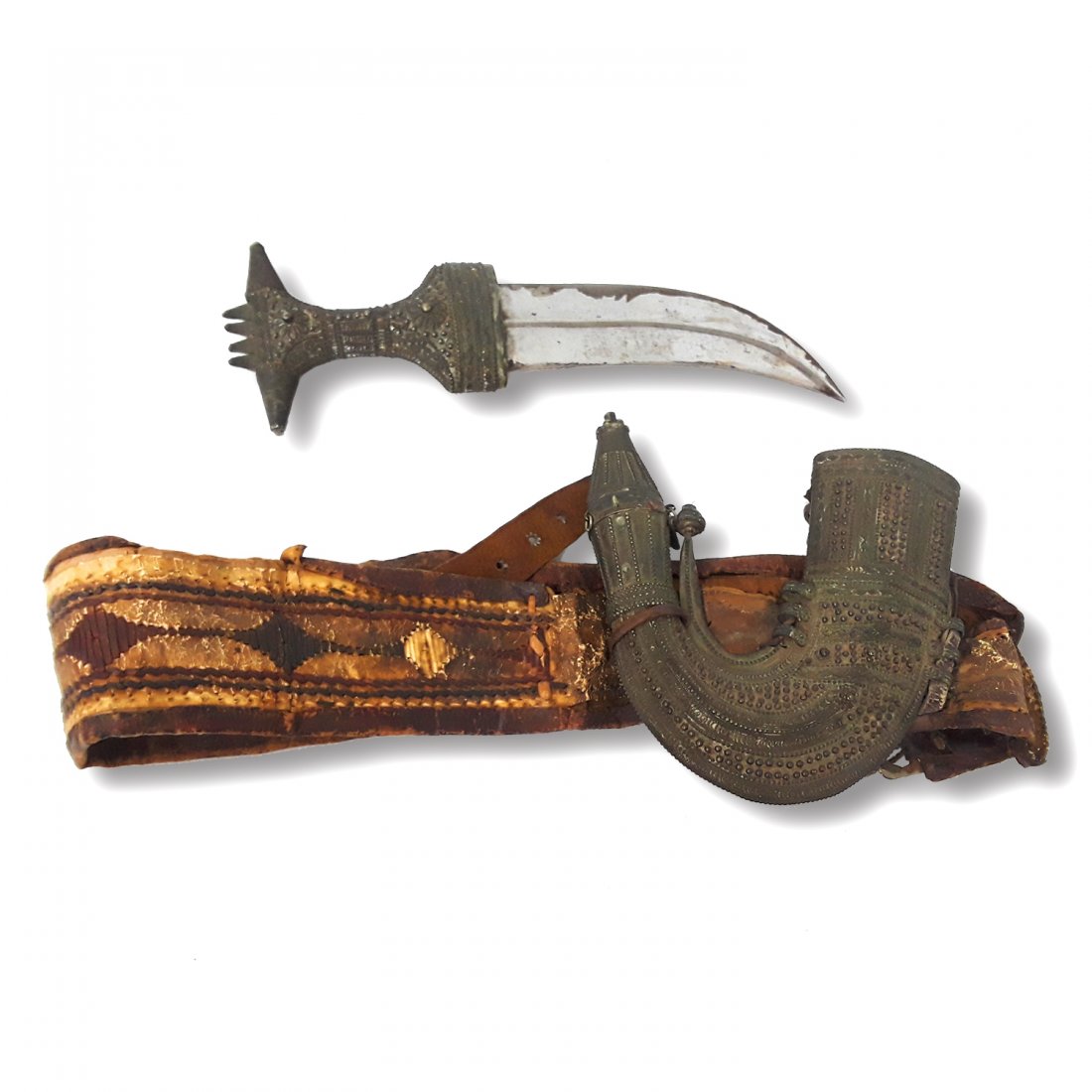 Persian Ottoman Jambiya Knife Dagger Belt Scabbard (1 of 9)