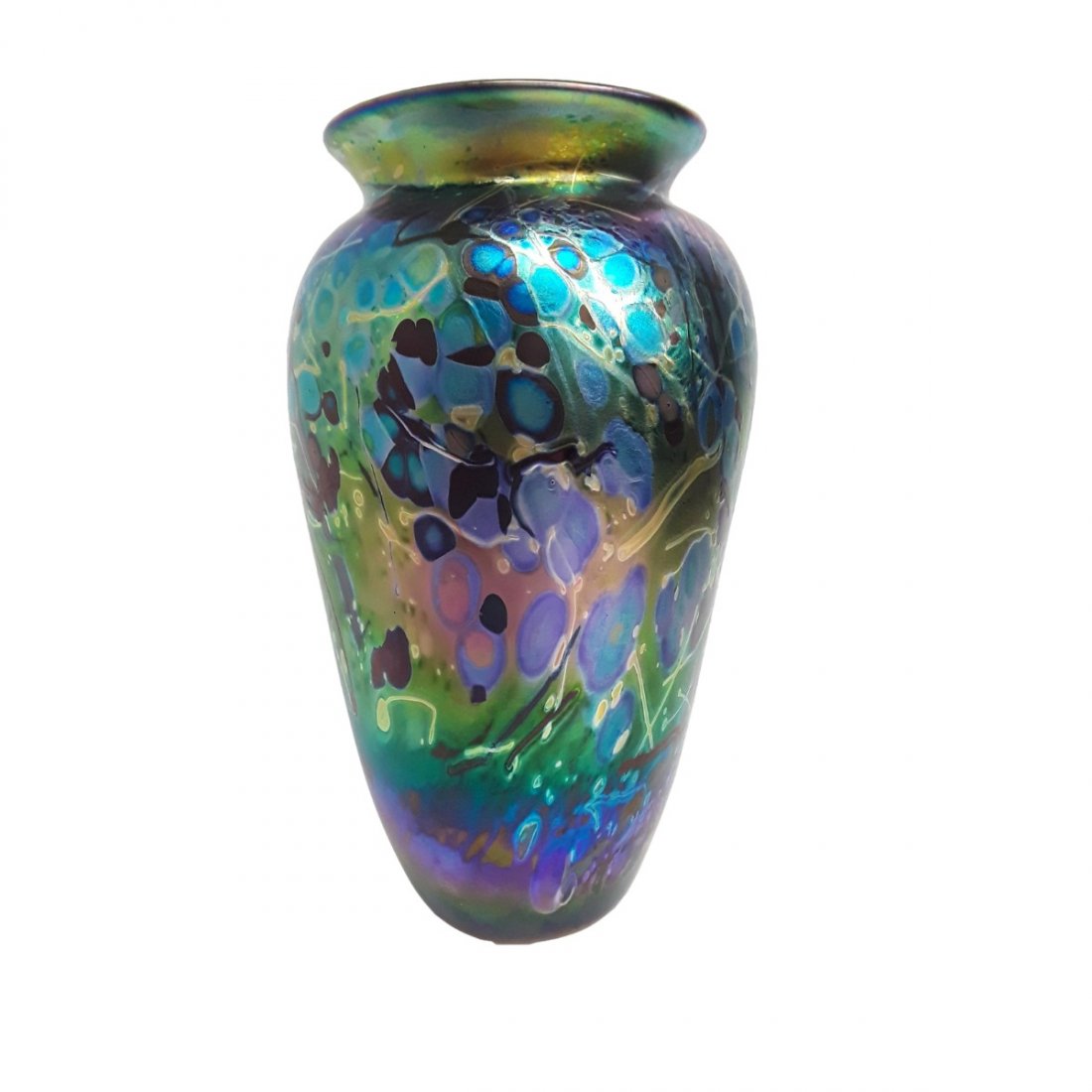 Large Signed Arthur Allison Studio Art Glass Vase 12in (1 of 6)