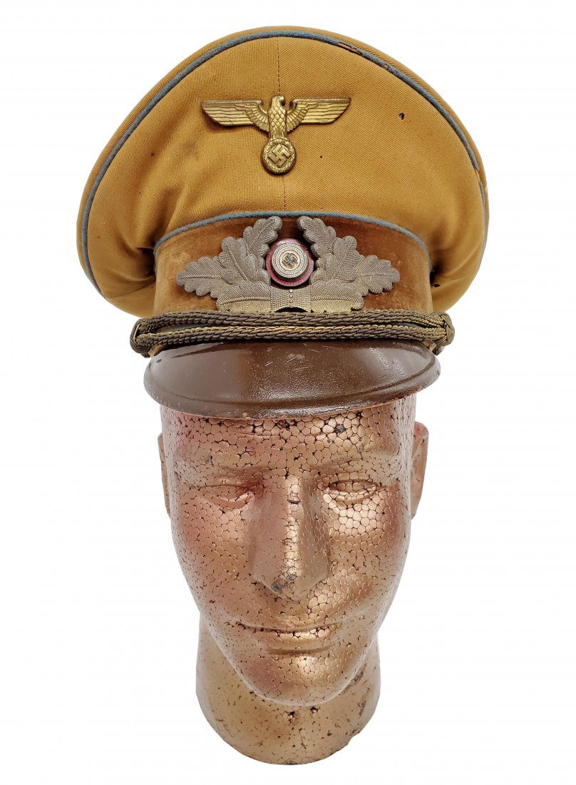 WWII German Political Leader Brown Visor Officer Cap (1 of 11)