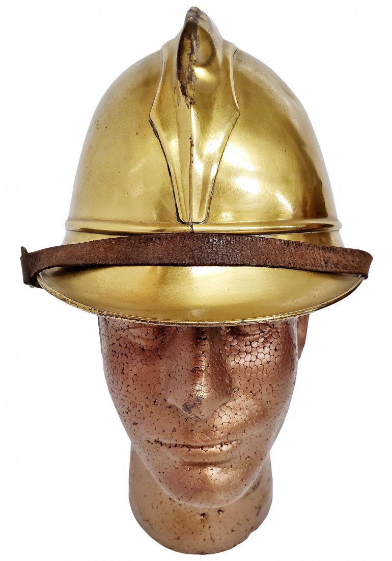 Wwi Wwii World War Era Antique German Fire Helmet Brass