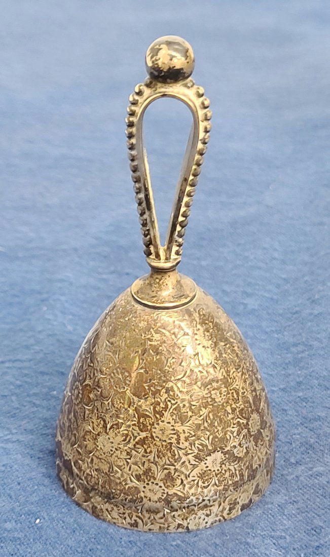 Flower Motif Shiebler Sterling Silver Bell (1 of 6)