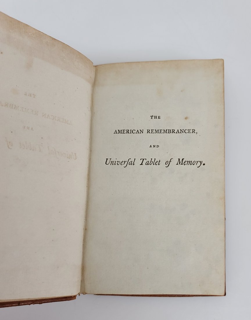 The American Remembrancer Book Hardie 1795: Described By:Nikki CNX 1217 5034 Title:The American Remembrancer Book Hardie 1795 Description:Interesting American Remembrancer and Universal Tablet of Memory book by James Hardie. This hardcover book