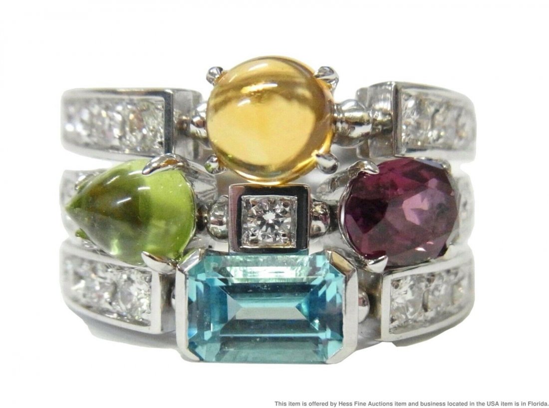 Bvlgari Topaz Tourmaline Citrine Peridot Diamond Ring (1 of 12)