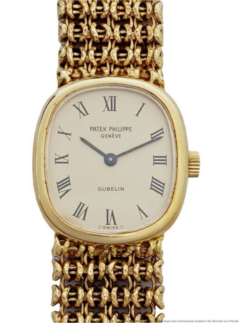 Rare 18k Yellow Gold Long Gubelin Patek Philippe Watch (1 of 11)