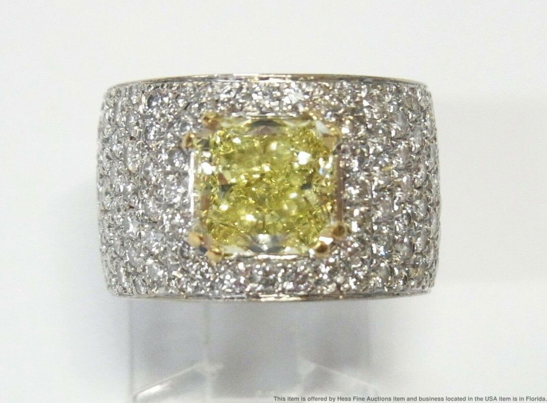 GIA 2.37ct Natural Yellow Diamond 18k Kwiat Ring (1 of 13)