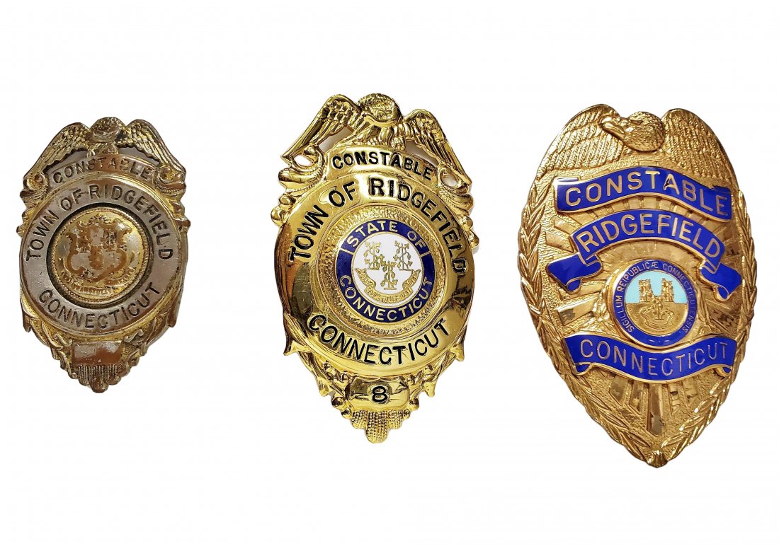 Lot Of 3 Town Of Ridgefield Police Constable Badge Pin (1 of 9)