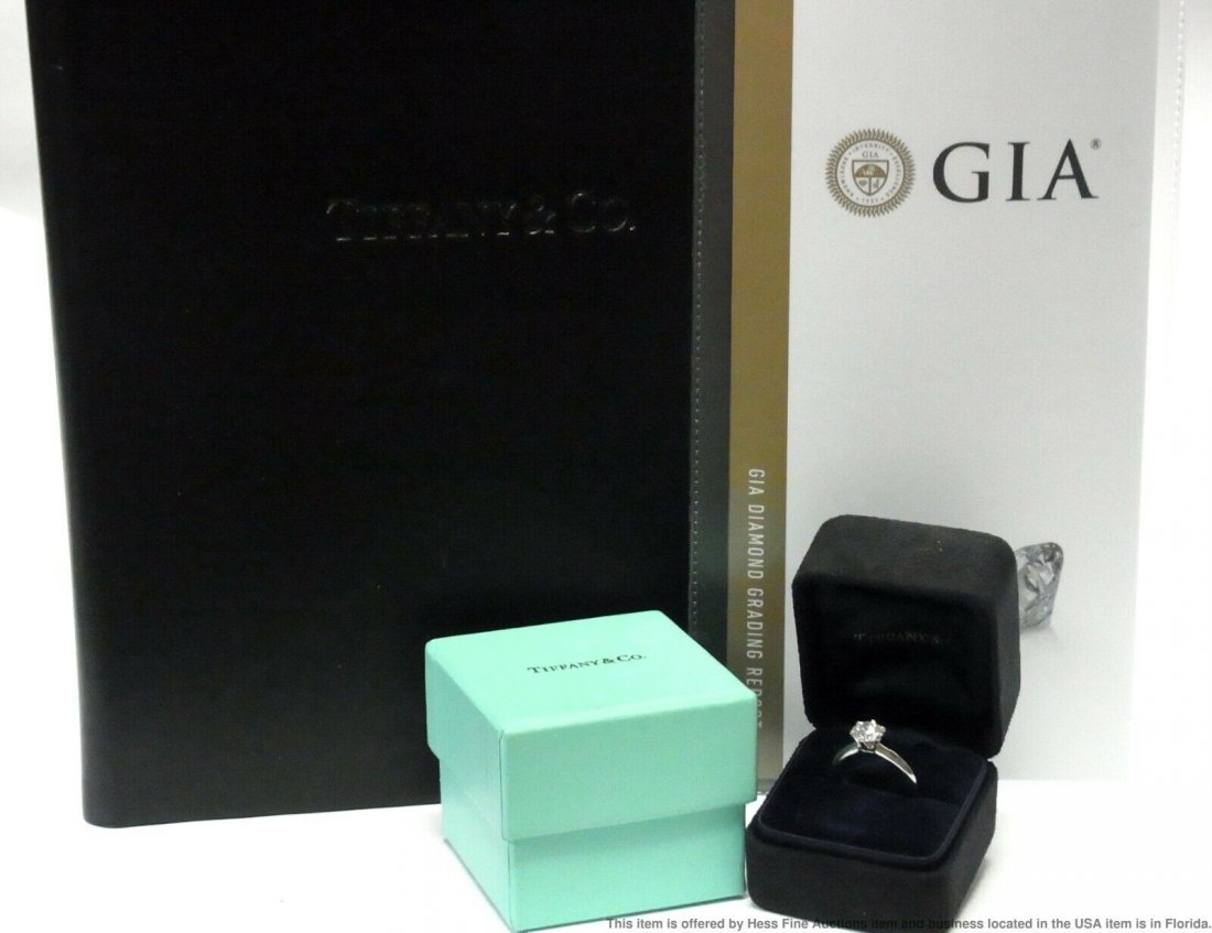 Tiffany Co. 1.02ct F VS2 Diamond Platinum Ring VG/EX/EX (1 of 13)