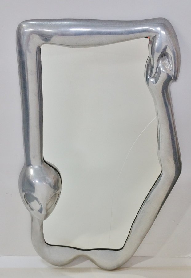Nude Pop Art Cast Aluminum Relief Wall Mirror Sculpture: Title: Nude Pop Art Cast Aluminum Relief Wall Mirror Sculpture Description:Nude Pop Art Cast Aluminum Relief Wall Mirror Sculpture. The original owner we purchased this from stated this was by Angelo 