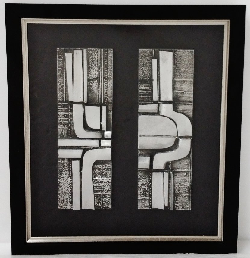 Jose Luis Sanchez Cast Diptych Relief Sculpture: Title: Jose Luis Sanchez Cast Diptych Relief Sculpture Description:Jose Luis Sanchez Cast Diptych Relief Sculpture Wall Hanging Signature: None Circa Date: 1970s Co