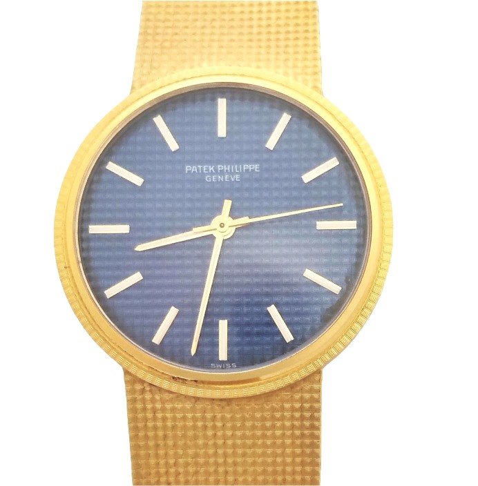 18k Gold Patek Philippe Calatrava 3563 Blue Waffle Dial (1 of 15)