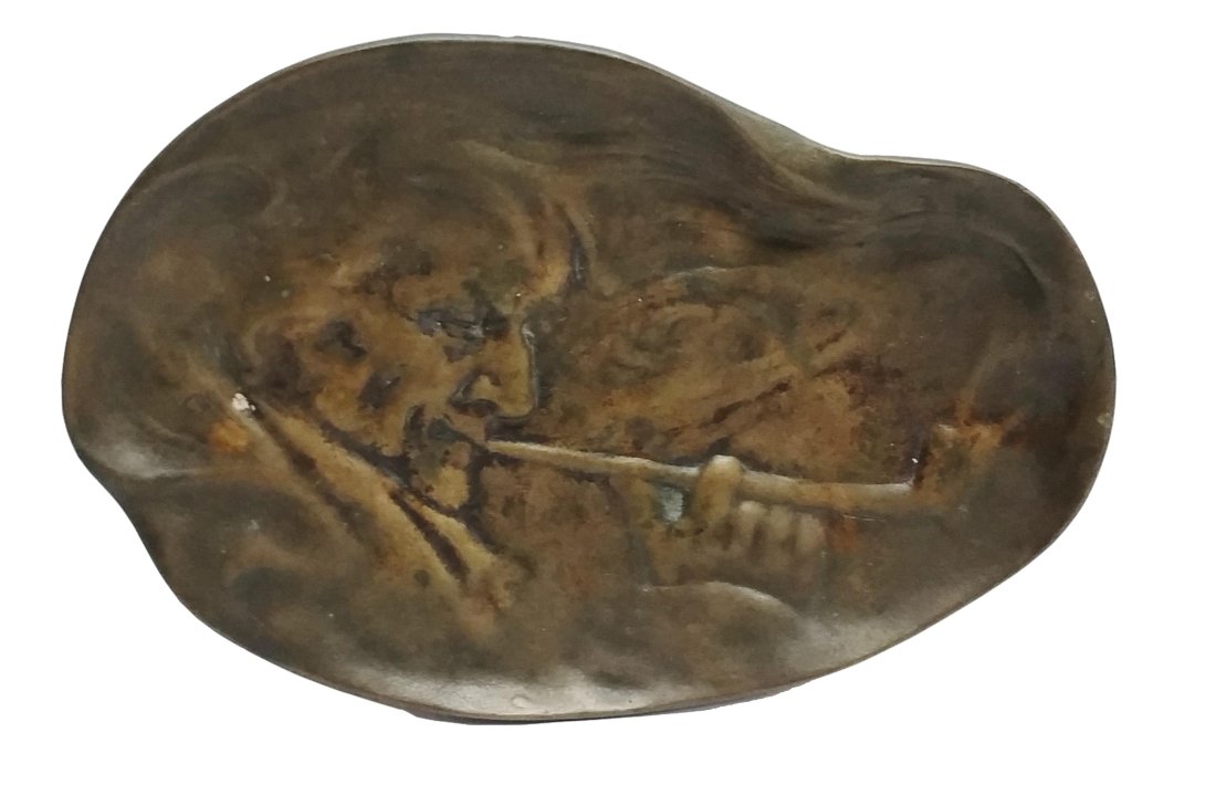 Antique Bronze Art Nouveau Pipe Smoker Tray (1 of 6)