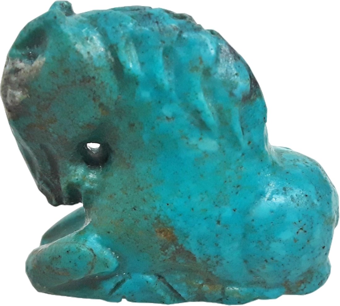 Antique Miniature Carved Turquoise Stone Horse Chinese (1 of 5)