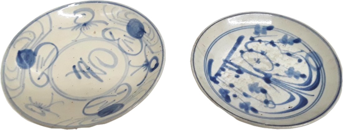 Antique Chinese Qing Bowl Pair Crab Floral Plate (1 of 7)