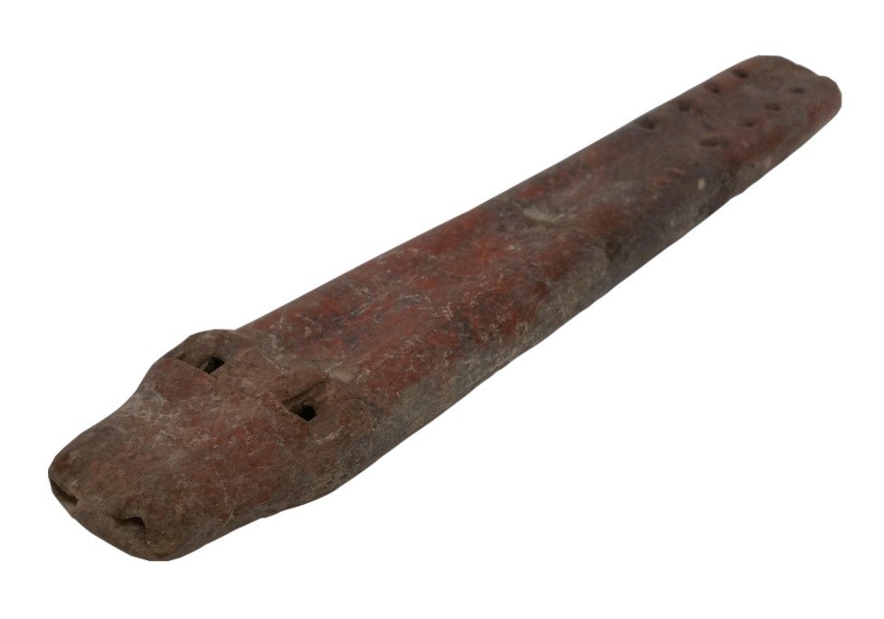 Pre-Columbian Colima Flute Alligator Form Terra Cotta (1 of 7)