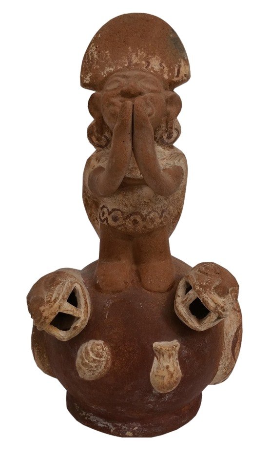 Pre-Columbian Moche Ai apaec Snakes Terra Cotta Vessel (1 of 9)