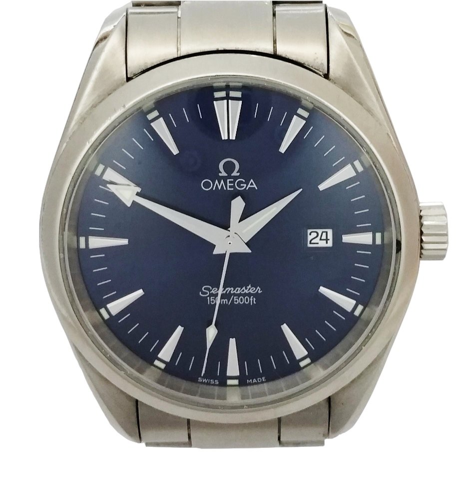 Huge Omega Seamaster Aqua Terra Blue Dial Mens Watch (1 of 10)
