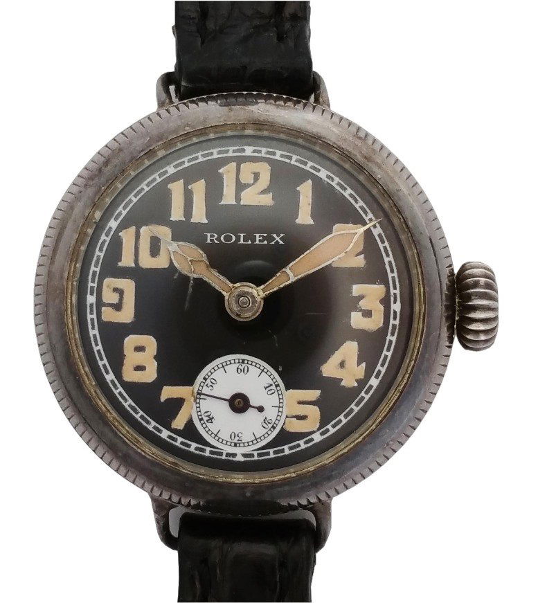 Vintage Rolex Sterling Silver Early Military Style Extremely High Grade Movement (1 of 9)