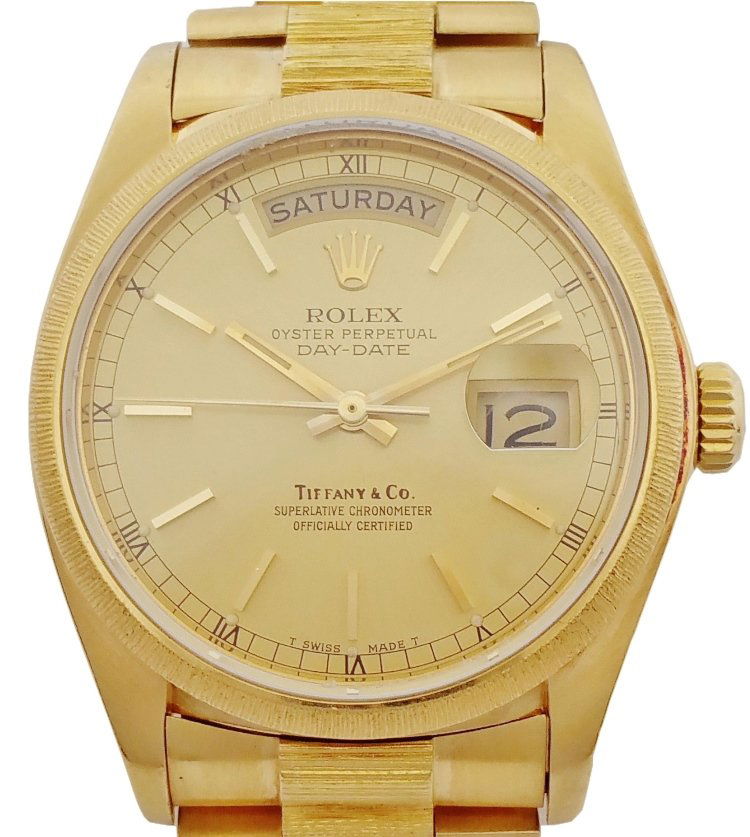 Genuine Tiffany & Co Rolex 18078 18k Gold Bark President Mens Watch Box (1 of 14)