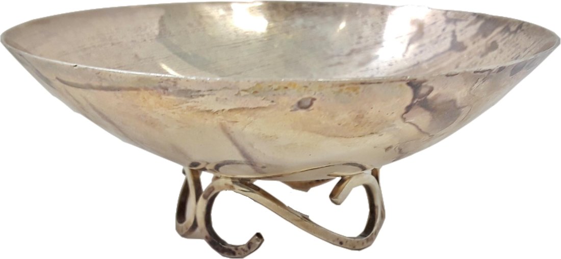 Sciarrotta Arts And Crafts Era Handmade Sterling Silver Footed Bowl Dish (1 of 5)