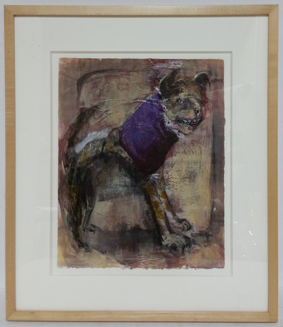 Lynn Davison Abstract Dog Animal Mixed Media (1 of 6)