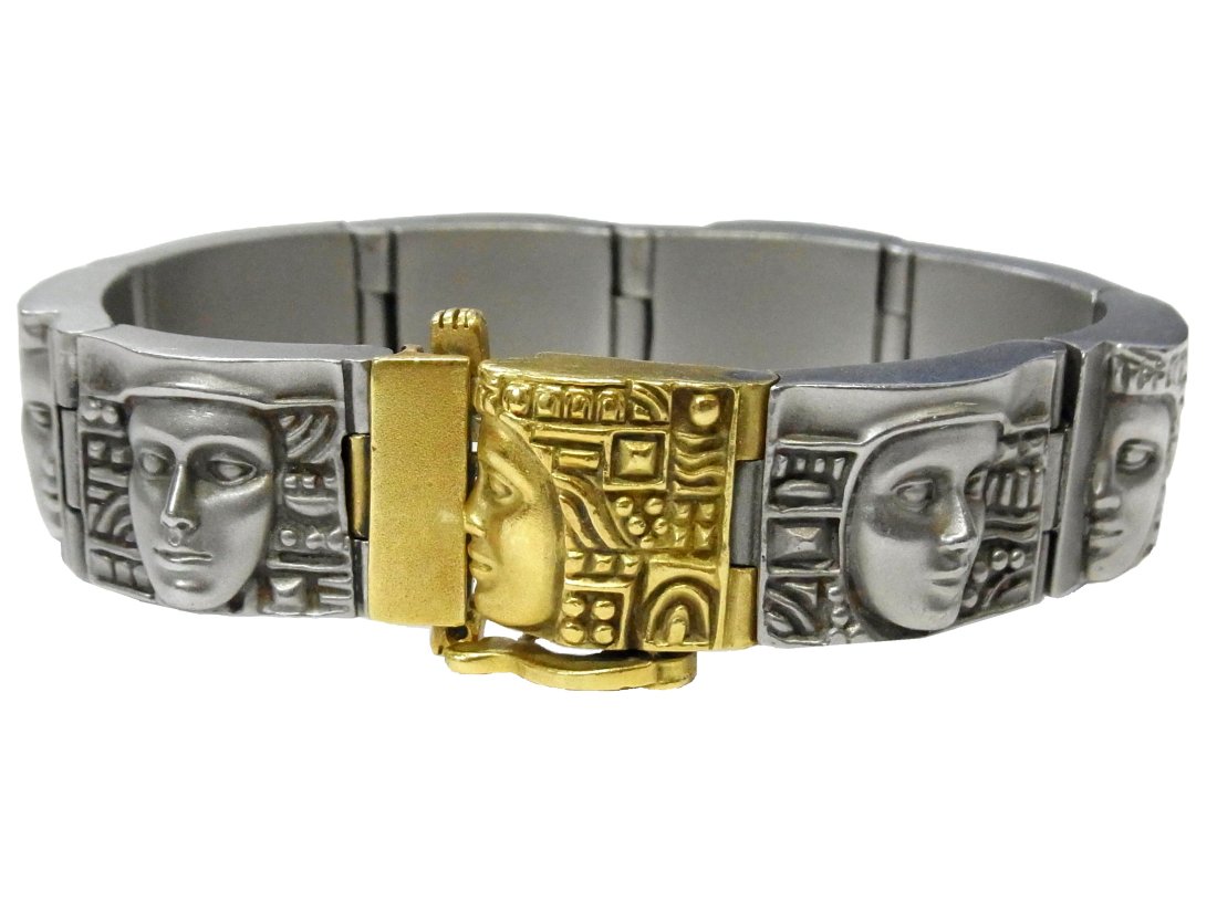 Genuine Barry Kieselstein Cord 18k Gold Women of The World Stainless Steel Bracelet (1 of 12)