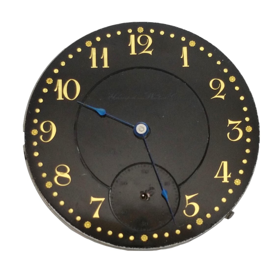 Very Rare Black Dial Hampden 16s 15J Lever Set Hunter Antique Pocket Watch Movement (1 of 4)