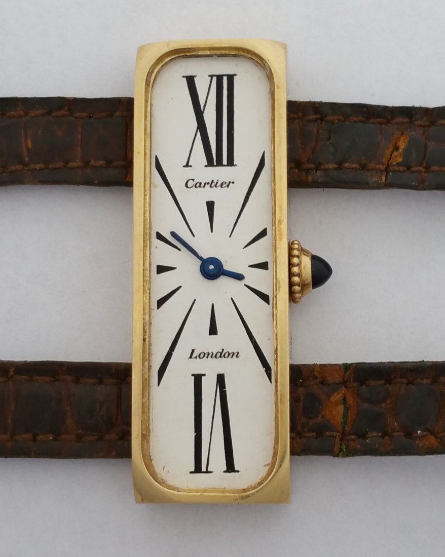 Cartier 18k Gold Very Rare Huge Crash Era Double Strap Wrist Watch (1 of 14)