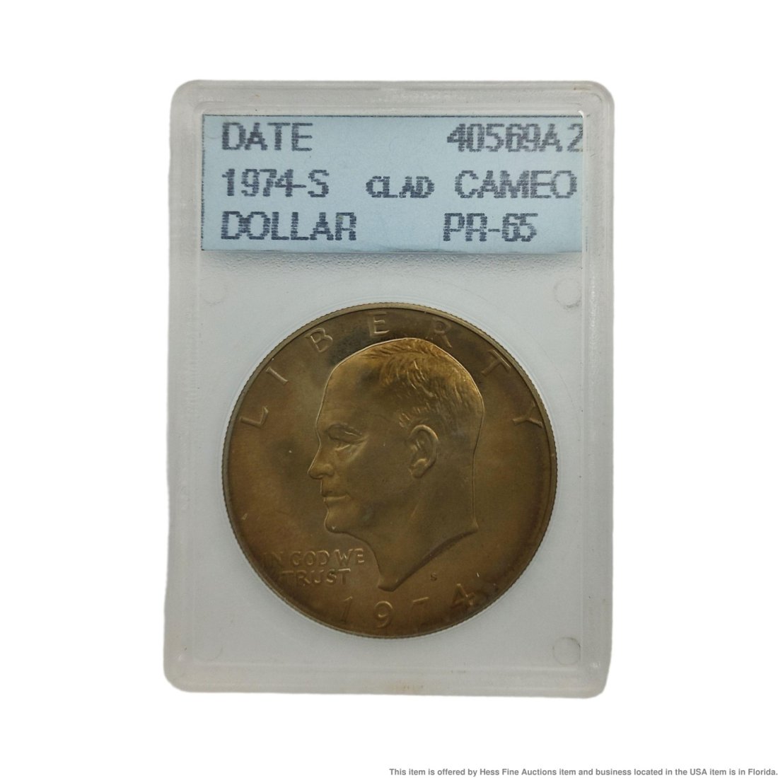 1974 Accugrade Eisenhower Dollar Nickel Clad Encased San Francisco Mint (1 of 5)