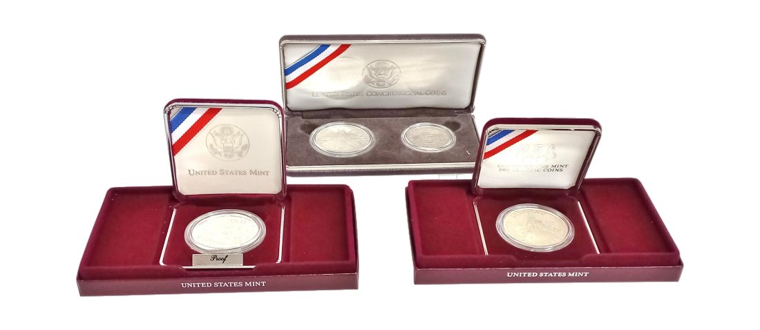 Lot Of Commemorative Coins Olympic Congressional Dolley Madison 1988-1996 Silver Dollar Half Dollar (1 of 15)