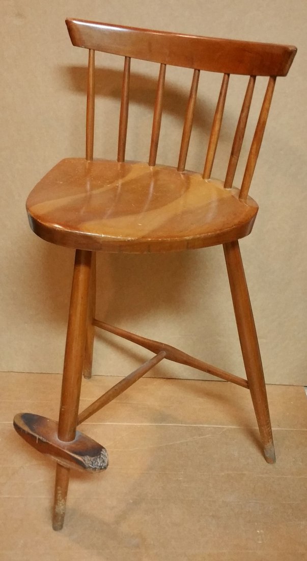 George Nakashima Mira Stool Vintage to Restore: Title: George Nakashima Mira Chair, High Vintage to Restore. American black cherry. Description:George Nakashima Mira Stool Vintage to Restore. Please see Nakashima Studio Conservation Quotes Below. S