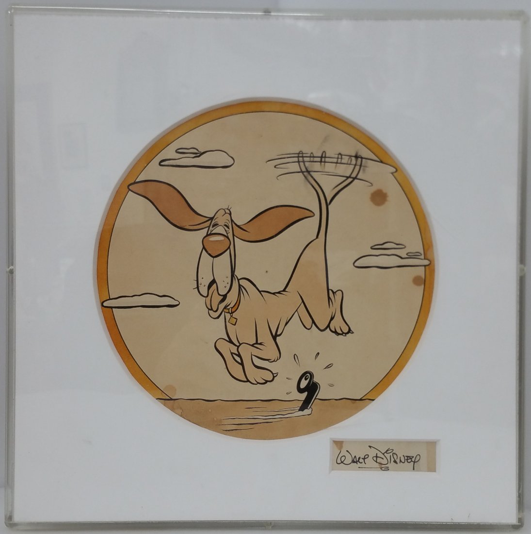 WWII Walt Disney signed Hound Airplane Submarine Nose Art Bloodhound Dog Illustration (1 of 8)