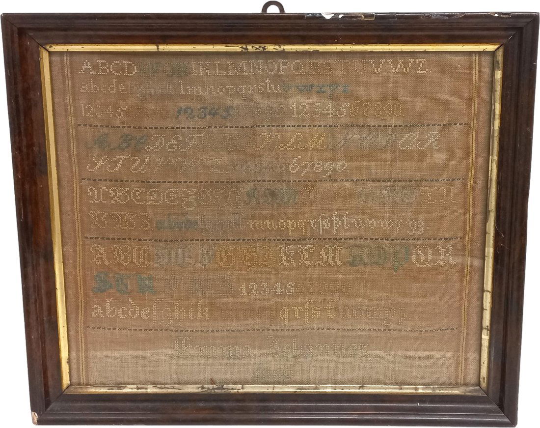 1869 Burlap Alphabet Needlepoint Cross Stitch 4 Font Sampler (1 of 10)