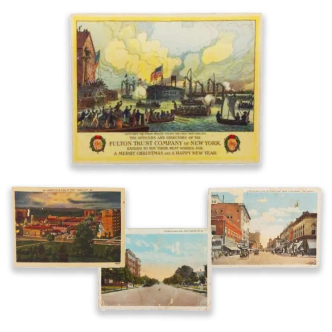 Lot Of Four Antique Post Cards Fort Worth New York Kansas City (1 of 6)