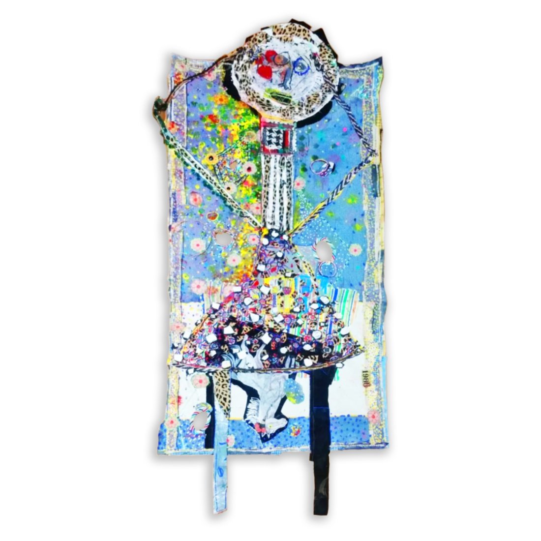 Josette Urso Large Collage Mixed Media Figure Wilma Canvas (1 of 11)