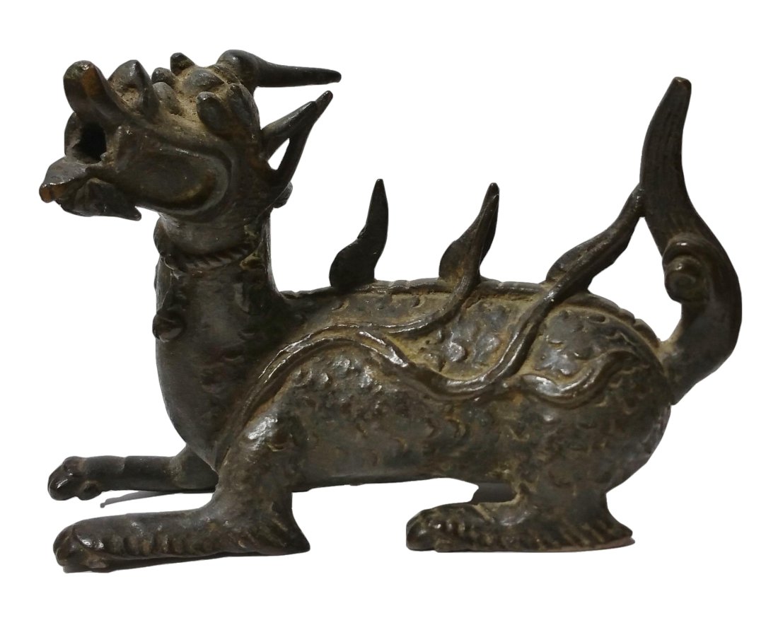 Antique Chinese Qing Old Bronze Dragon Censer (1 of 7)