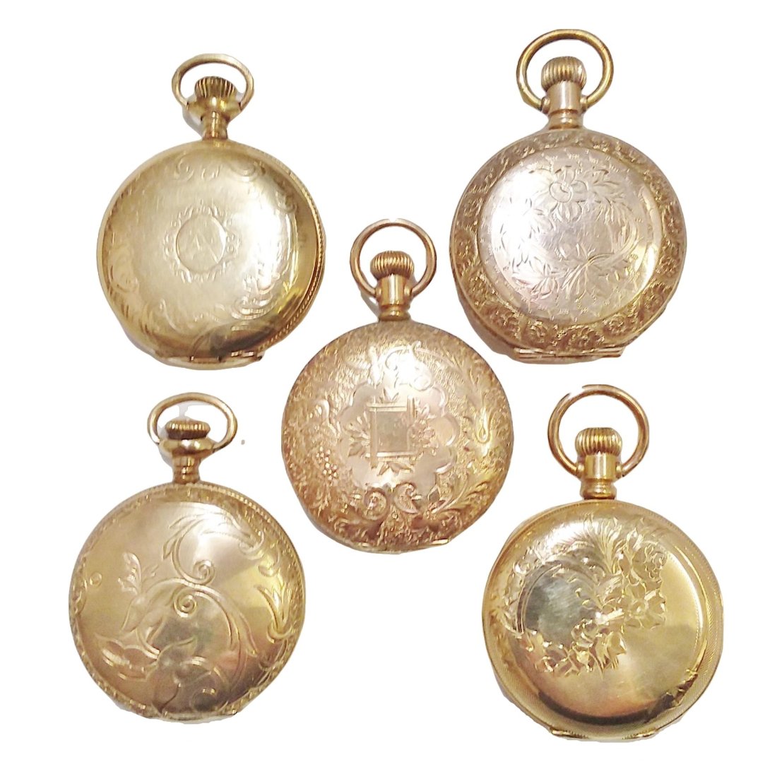 Ladies American Antique Gold Filled Pocket Watch Lot of 5 (1 of 4)