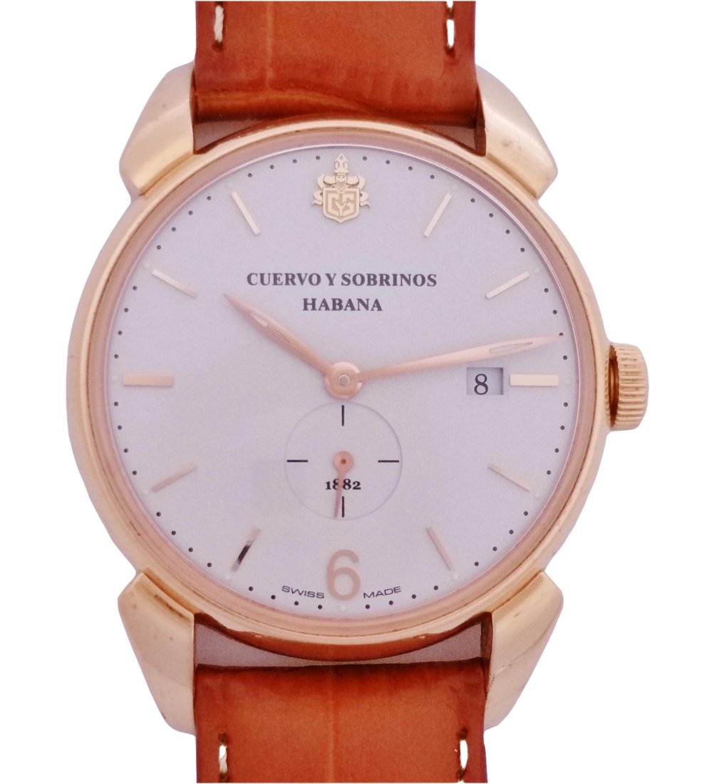 Cuervo Y Sobrinos Habana Historiador 3195 18k Rose Gold Mens Watch (1 of 8)