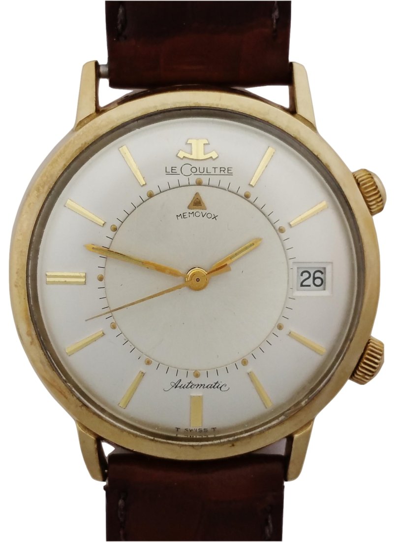 LeCoultre Memovox Alarm Date Bumper Automatic Gold Filled Mens Vintage Wrist Watch Box (1 of 8)