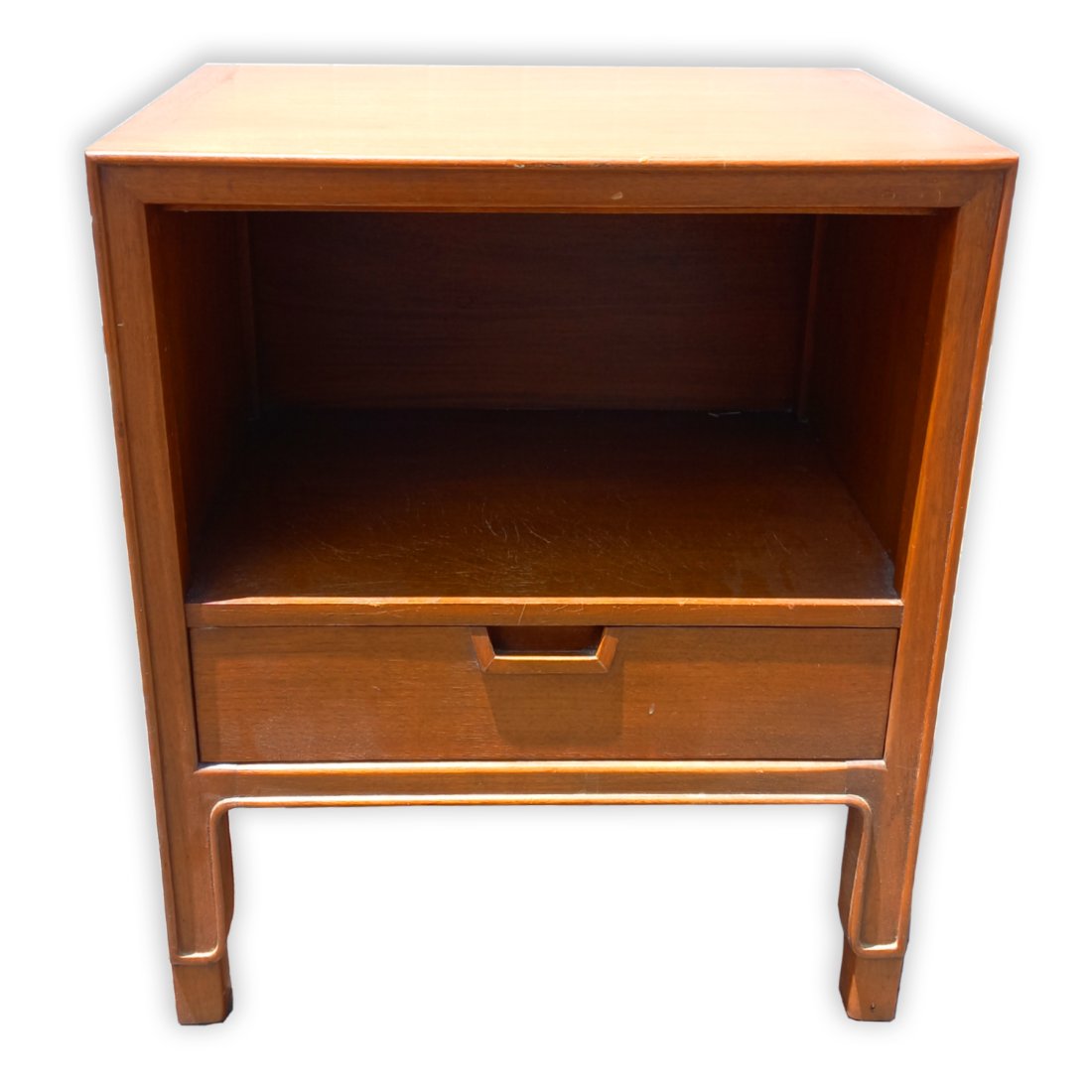 John Stuart Janus End Table Night Stand Reading Lamp Table Hardwood Mid Century Modern: Described By:Rachel HFA VX NED Title: John Stuart Janus End Table Night Stand Reading Lamp Table Hardwood Mid Century Modern Description:A gorgeous end table from the Mount Airy collection featuring o
