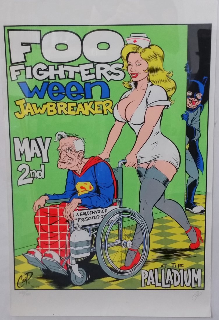 Foo Fighters Chris Coop Signed 1996 Silkscreen Rock Poster Ween Jawbreaker: Title: Foo Fighters Chris Coop Signed 1996 Silkscreen Rock Poster Ween Jawbreaker Description:Foo Fighters Chris Coop Signed 1996 Silkscreen Rock Poster Ween Jawbreaker. The concert was May 2, 1996 at