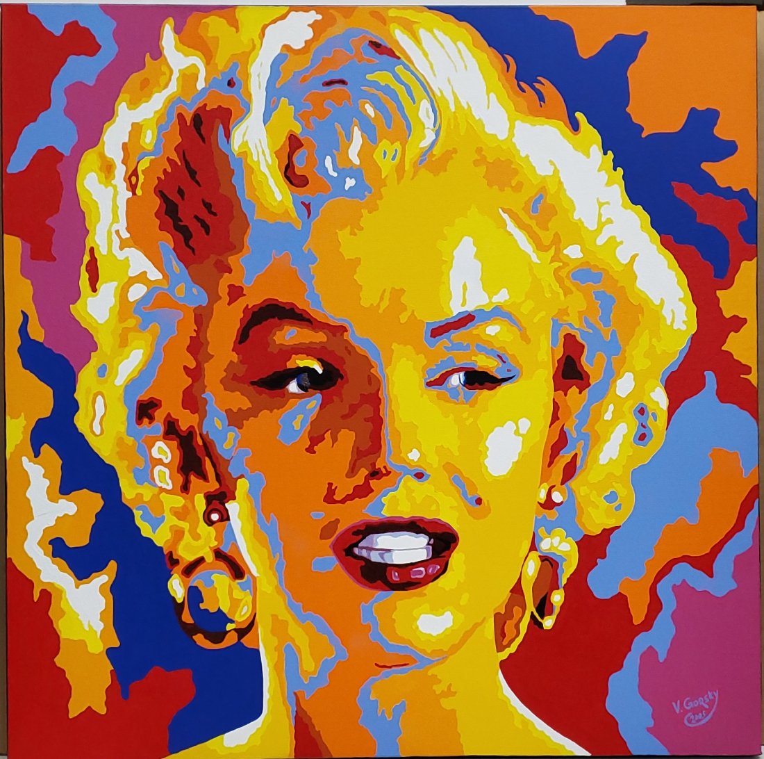 Vladimir Gorsky Marilyn Monroe Hollywood Icon Pin Up Actress Painting Pop Art Celebrity Portrait Acr (1 of 11)
