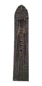 Aharon Bezalel Bronze Relief Brutalist Surrealist Sculpture Wall Art Figure Signed 1967 Israeli Juda (1 of 7)
