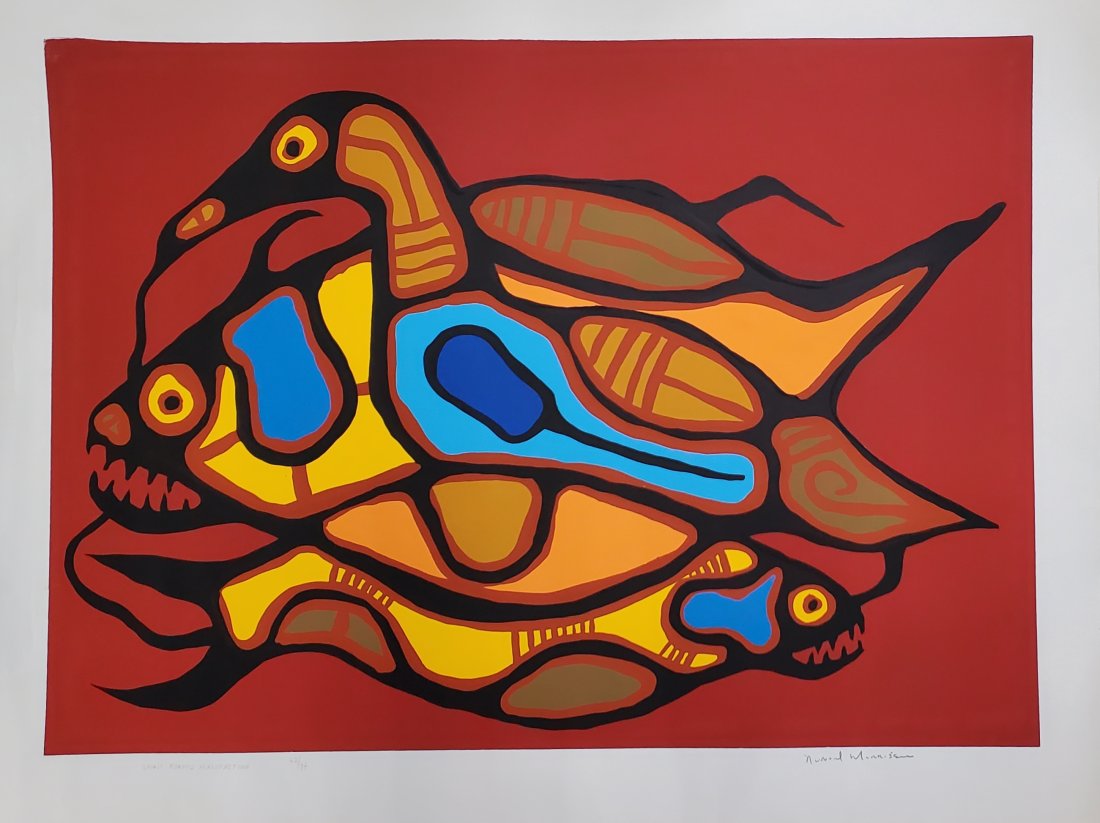 Indigenous Canadian Norval Copper Thunderbird Morrisseau Vintage Screenprint Signed Numbered Spirit (1 of 7)