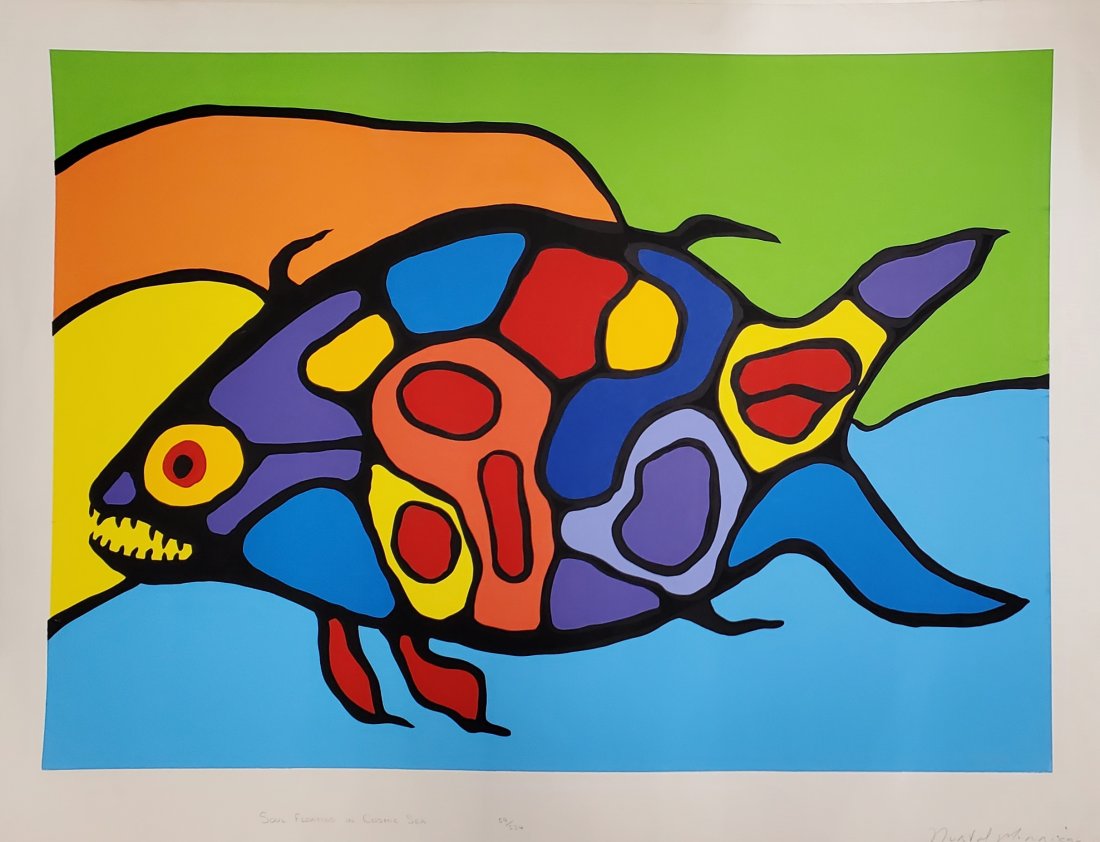 Indigenous Canadian Norval Copper Thunderbird Morrisseau Screenprint Signed Numbered Vintage Soul Fl (1 of 8)