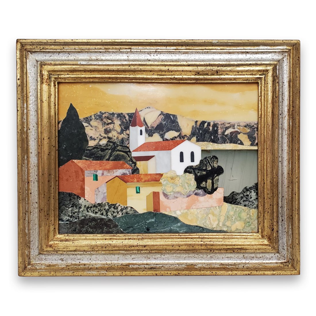 G Ugolini Pietra Dura Italian Hardstone Plaque Wall Art Mosaic Vintage (1 of 7)