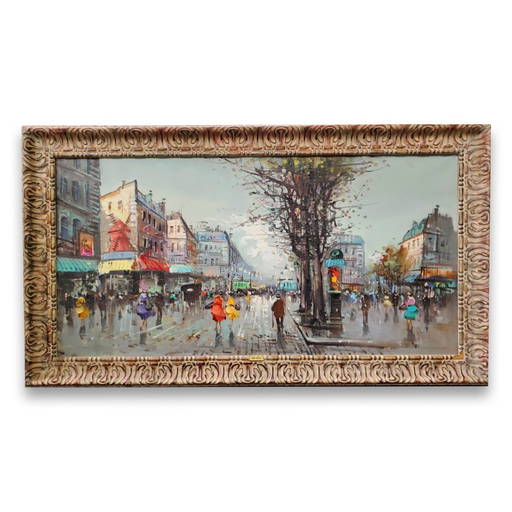 BERTIN Roger - Paris Montmartre Street, Postimpressionist painting For Sale  at 1stDibs