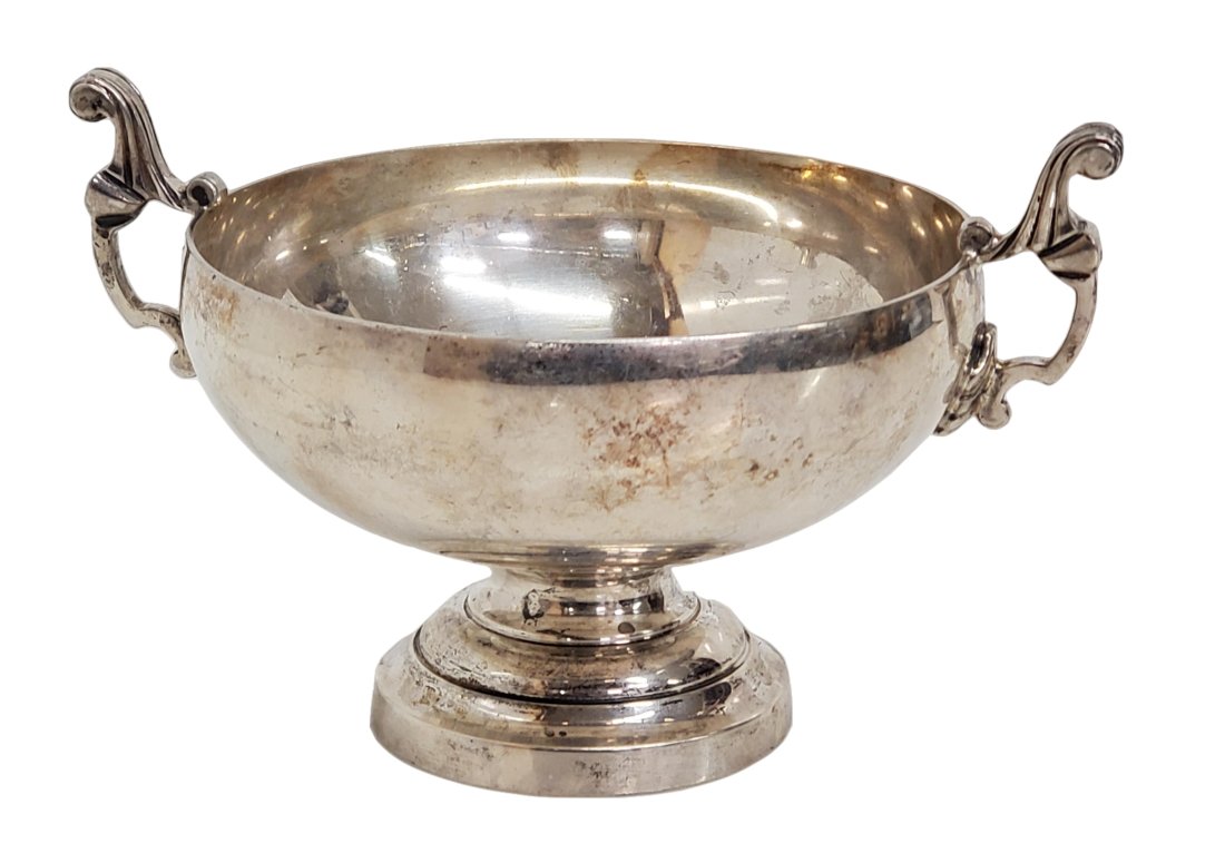 Tiffany & Co Sterling Silver 9.04ozt 2 Handled Cup Bowl Pedestal Antique (1 of 6)