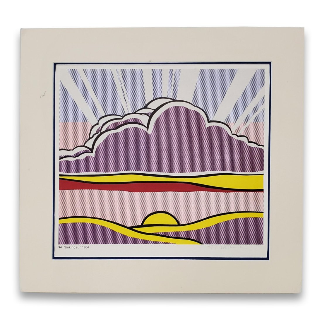 Roy Lichtenstein Autographed Pop Art Poster Print Sinking Sun (1 of 9)