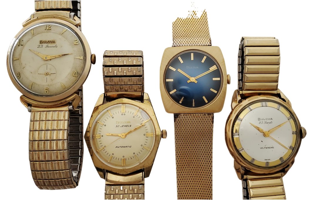 Bulova Mid Century Vintage Automatic and Hand Winding Mens Wrist Watch Lot of 4 (1 of 6)